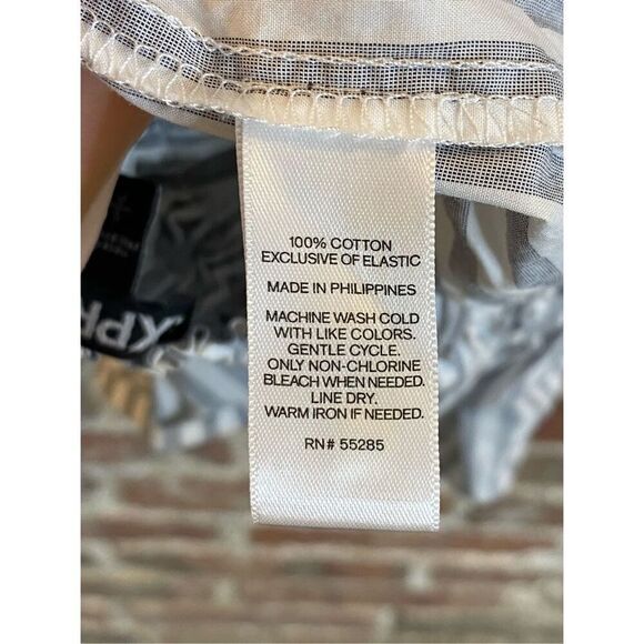 EXPRESS White/Gray Scrunch Waist Peplum Spaghetti Strap Camisole Size Small - Picture 5 of 9